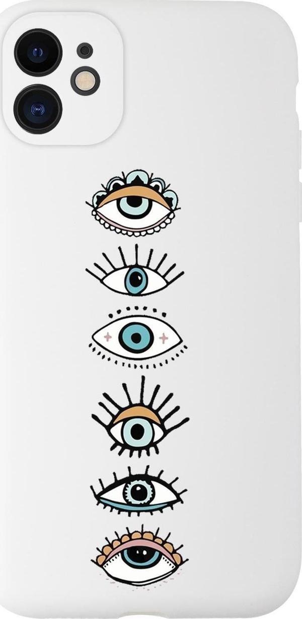 Mooodcase Iphone 11 Uyumlu Renkli Gözler Desenli Kamera Korumalı Lansman Kılıf Premium Silikonlu - Image 1