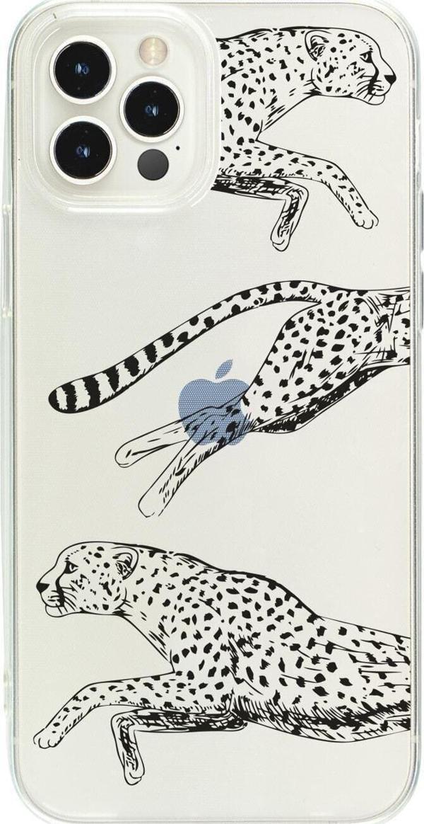 Butikcase İphone 15 Pro Çita Desenli Şeffaf Telefon Kılıfı - Image 1