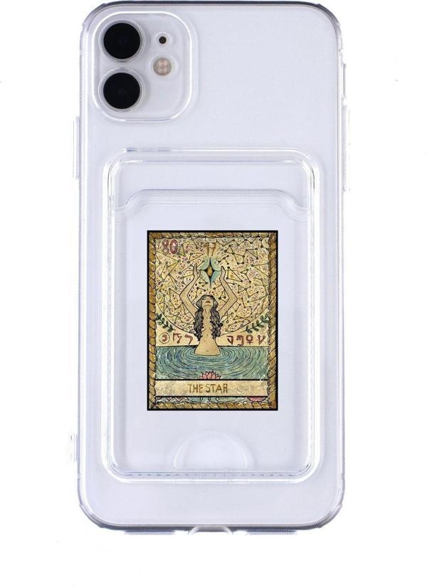 Mooodcase Iphone 11 Uyumlu The Star Desenli Şeffaf Kamera Korumalı Ve Kartlıklı Telefon Kılıfı - Image 1