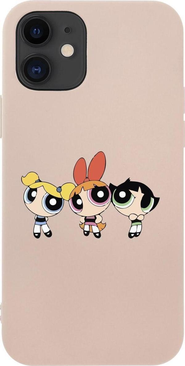 Mooodcase İphone 12 Powerpuff Girls Tasarımlı Pembe Telefon Kılıfı - Image 1
