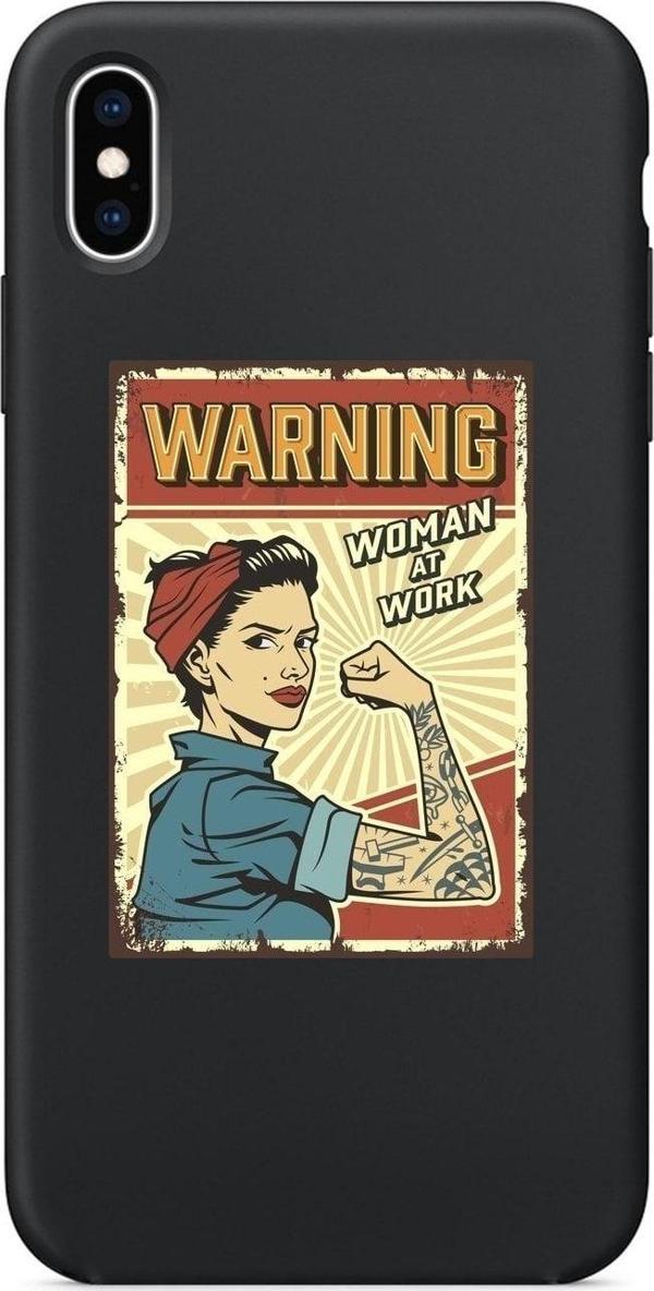 Mooodcase İphone X / Xs Women At Work Siyah Lansman Kılıf - Image 1