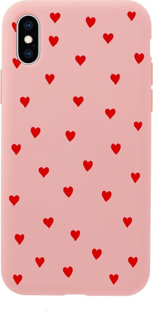 Mooodcase İphone X Uyumlu Sevimli Kalpler Desenli Premium Silikonlu Telefon Kılıfı - Image 1