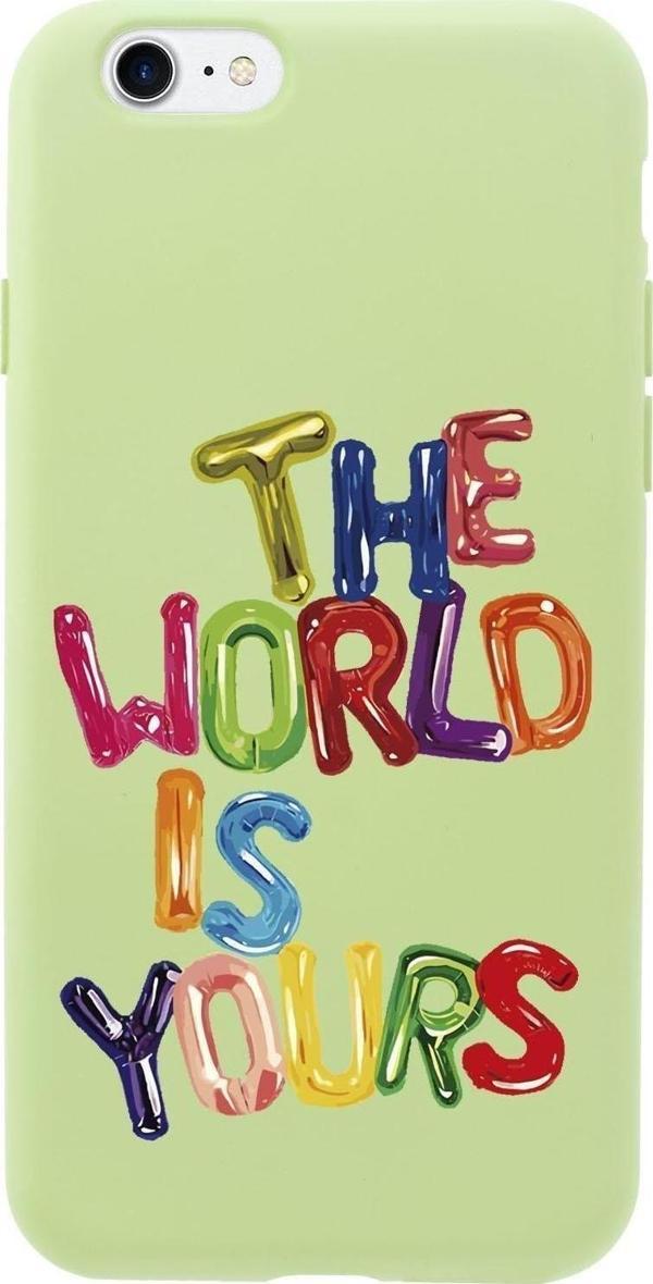 Mooodcase İphone 8 The World Is Yours Desenli Premium Silikonlu Telefon Kılıfı - Image 1