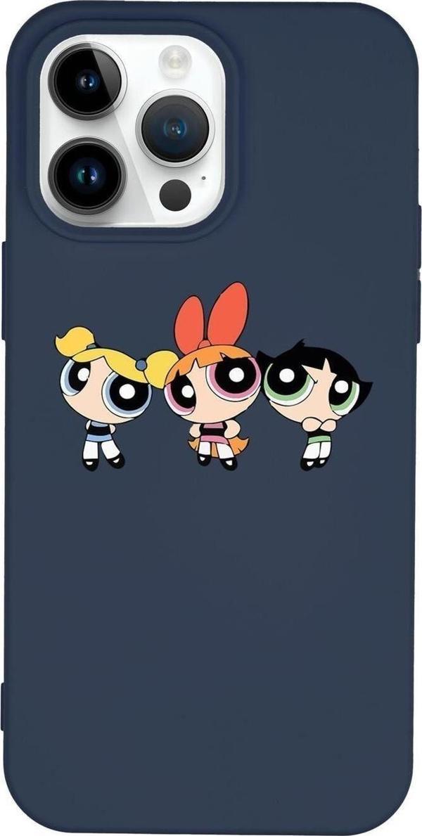 Mooodcase İphone 14 Pro Uyumlu Powerpuff Girls Desenli Premium Silikonlu Lansman Telefon Kılıfı - Image 1