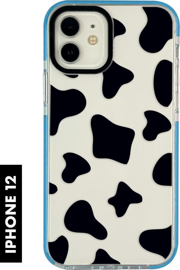 Mooodcase İphone 12 Uyumlu İnek Desenli Premium Silikonlu Candy Telefon Kılıfı - Image 1