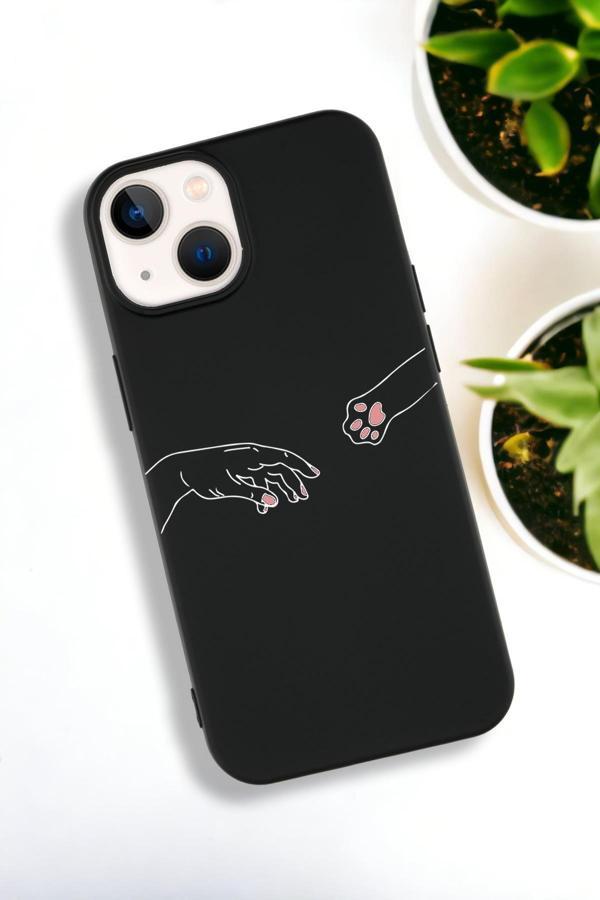 Mooodcase İphone 15 Uyumlu Hand And Paw Desenli Premium Silikonlu Lansman Telefon Kılıfı - Image 1