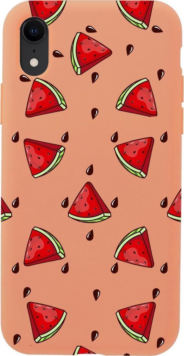 Mooodcase İphone Xr Uyumlu Karpuz Dilimleri Desenli Premium Silikonlu Lansman Telefon Kılıfı - Image 1