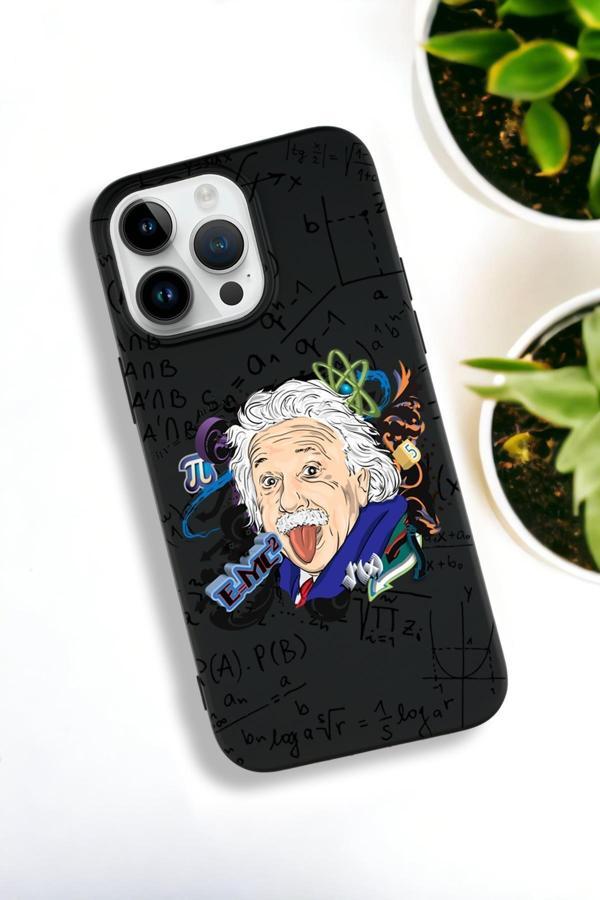 Mooodcase İphone 15 Pro Uyumlu Einstein Desenli Premium Silikonlu Lansman Telefon Kılıfı - Image 1