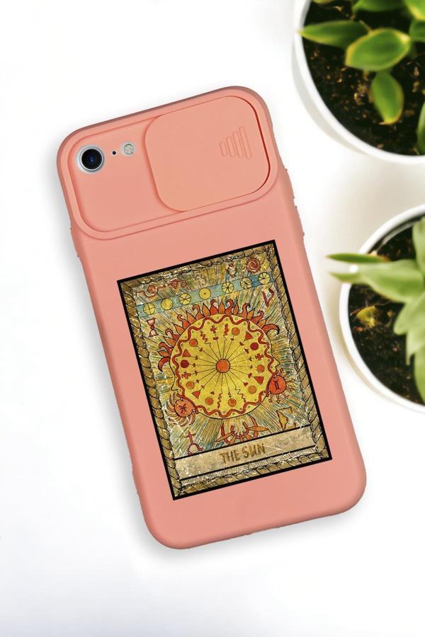 Mooodcase İphone 8 Uyumlu The Sun Deer Desenli Kamera Koruma Slider Kapaklı Silikonlu Telefon Kılıfı - Image 1