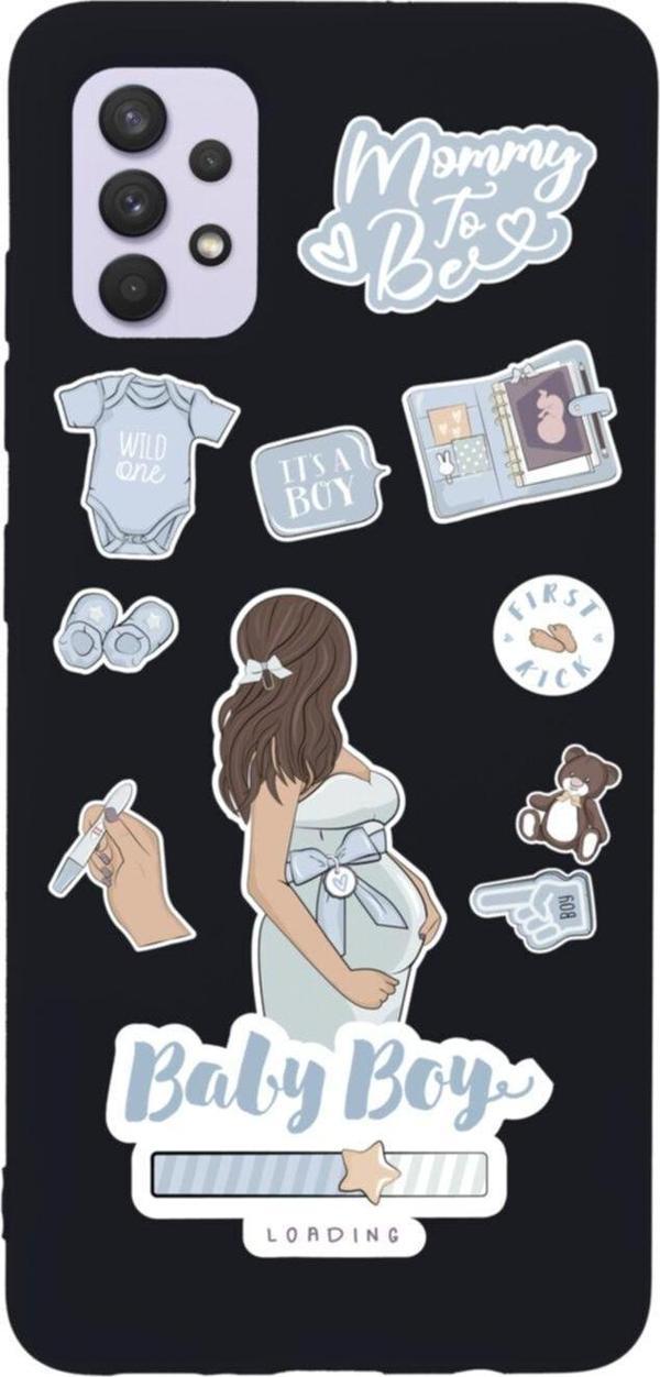 Butikcase Samsung A32 Baby Boy Premium Silikonlu Lansman Siyah Telefon Kılıfı - Image 1
