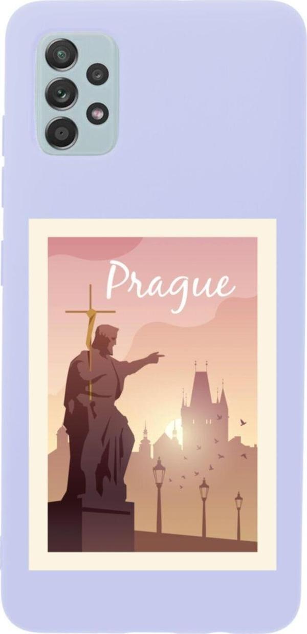 Butikcase Samsung A52 Prague Premium Silikonlu Lansman Lila Telefon Kılıfı - Image 1
