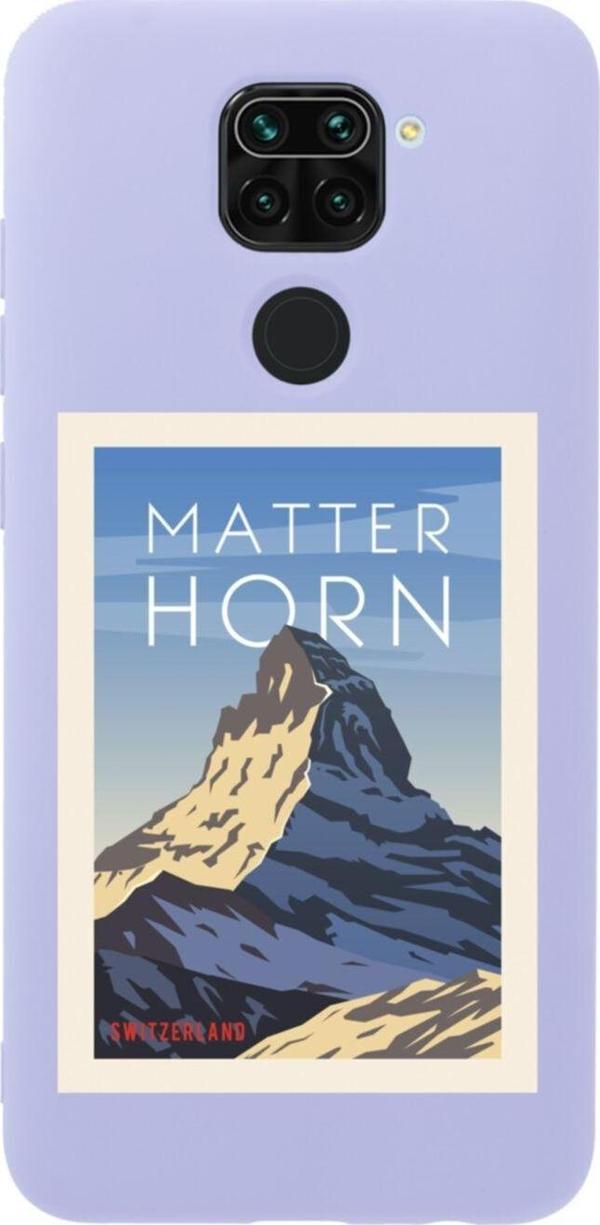 Butikcase Xiaomi Redmi Note 9 Mattern Horn Premium Silikonlu Lansman Lila Telefon Kılıfı - Image 1