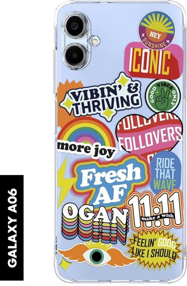 Mooodcase Samsung A06 Uyumlu Fresh Desenli Premium Silikonlu Şeffaf Telefon Kılıfı - Image 1