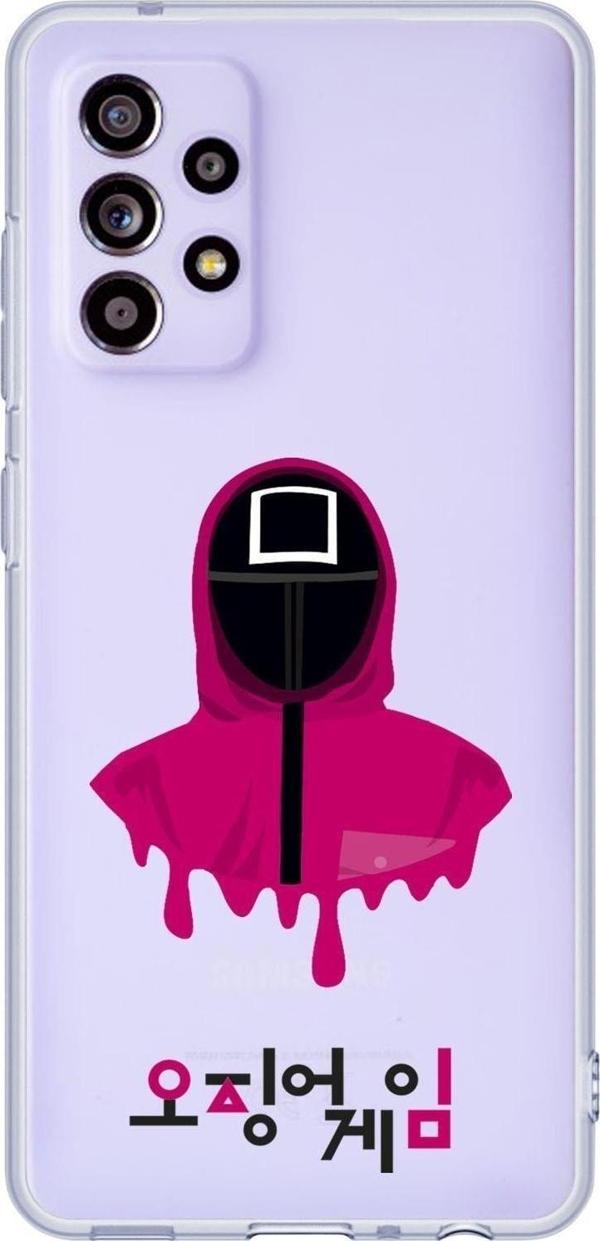Mooodcase Galaxy A72 Uyumlu Squid Game Desenli Premium Şeffaf Silikonlu Telefon Kılıfı - Image 1