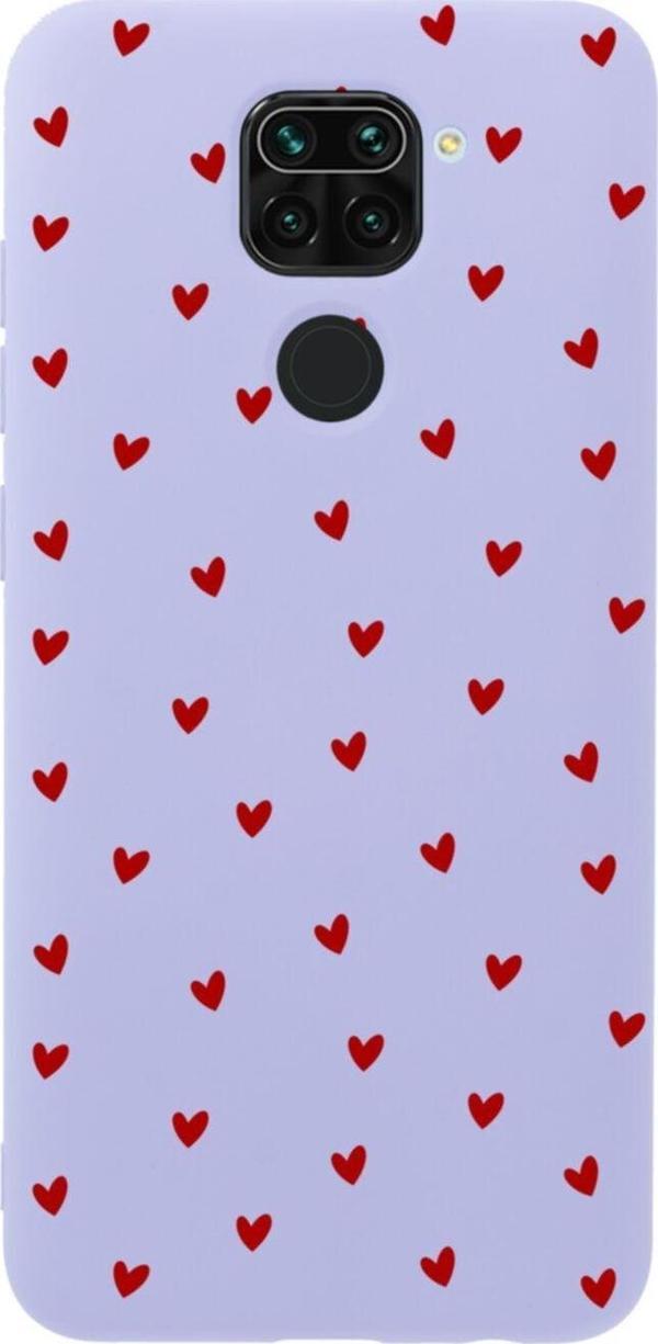 Butikcase Xiaomi Redmi Note 9 Minik Kalpler Slience Premium Silikonlu Lansman Lila Telefon Kılıfı - Image 1