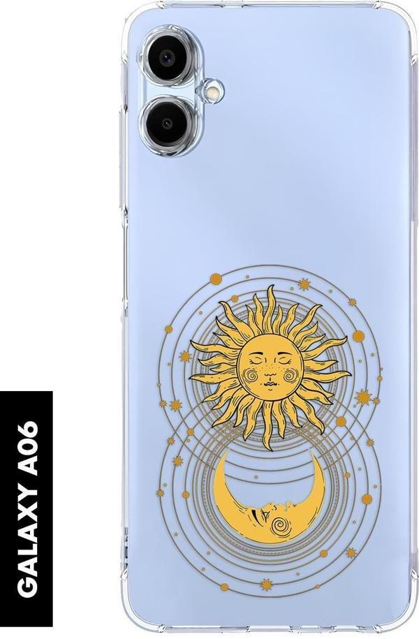 Mooodcase Samsung A06 Uyumlu Moon And Sun Desenli Premium Silikonlu Şeffaf Telefon Kılıfı - Image 1