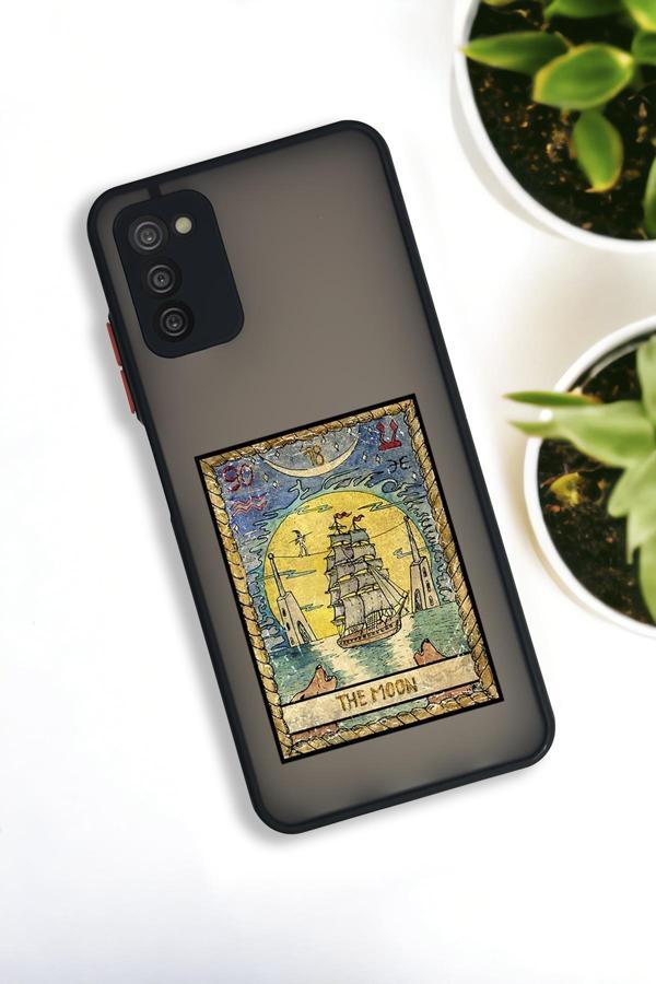 Mooodcase Samsung A03S Uyumlu The Moon Desenli Buzlu Şeffaf Lüx Telefon Kılıfı - Image 1