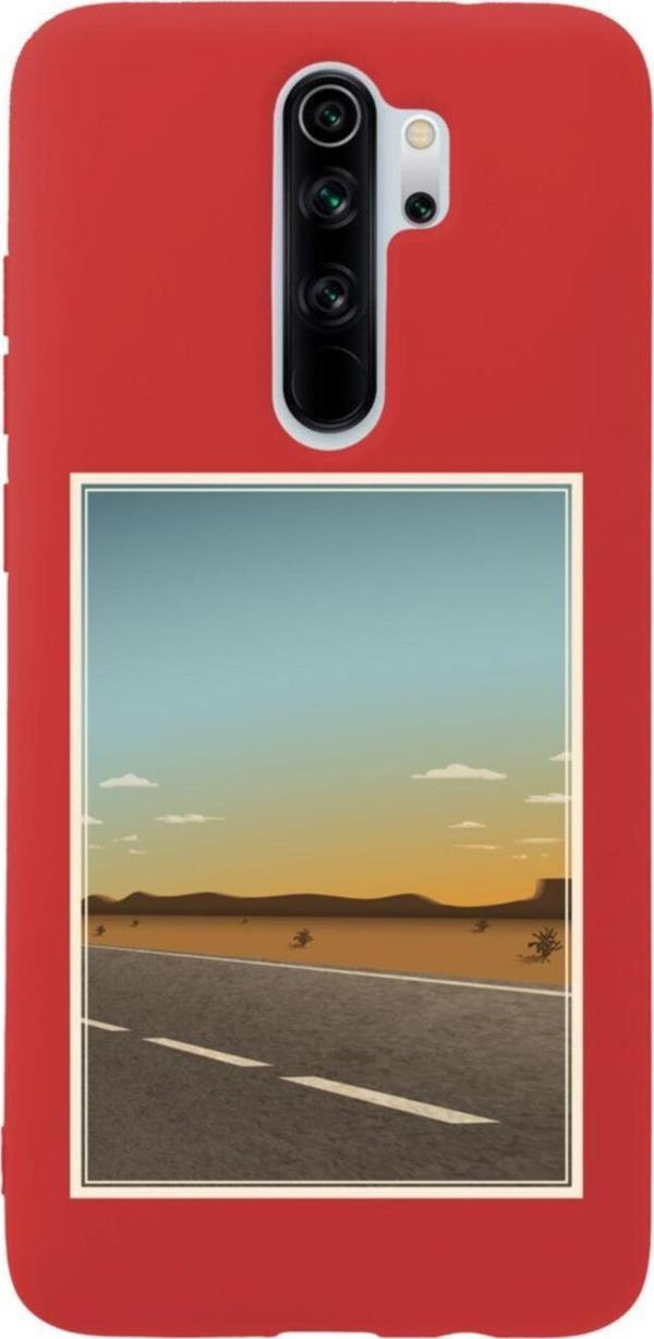 Butikcase Xiaomi Redmi Note 8 Pro Road Premium Silikonlu Lansman Kırmızı Telefon Kılıfı - Image 1