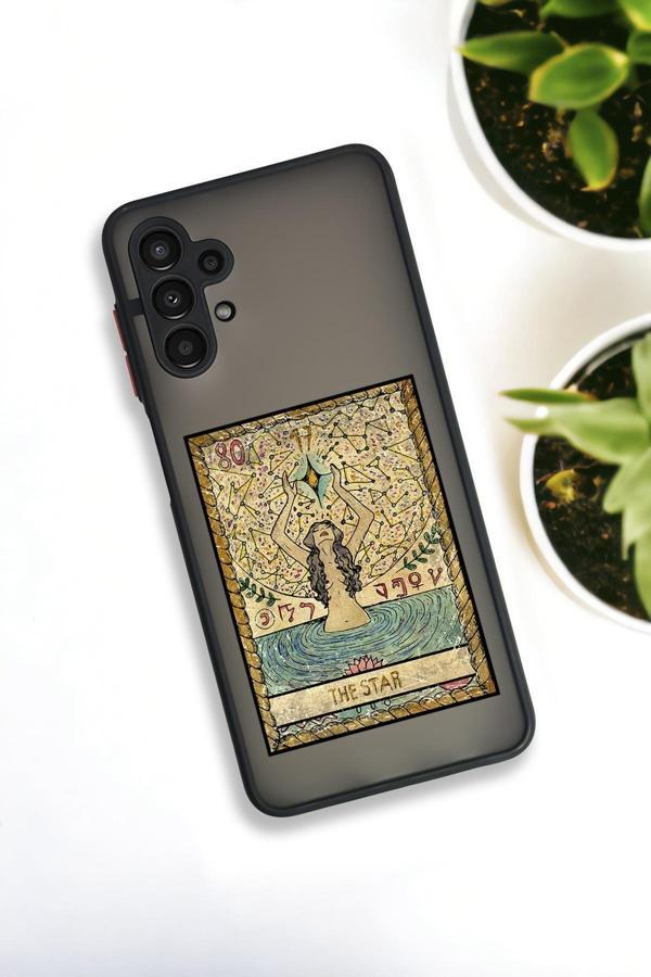 Mooodcase Samsung A13 Uyumlu The Star Desenli Buzlu Şeffaf Lüx Telefon Kılıfı - Image 1