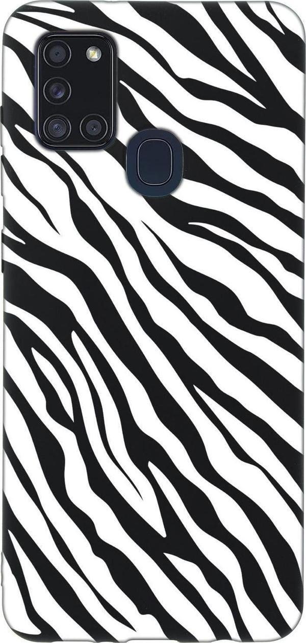 Mooodcase Samsung A21S Zebra Pattern Premium Silikonlu Telefon Kılıfı - Image 1