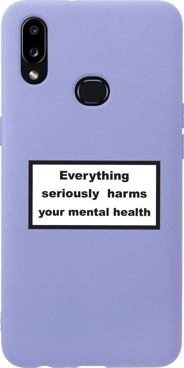 Mooodcase Samsung A10S Everythink Premium Silikonlu Lila Telefon Kılıfı - Image 1