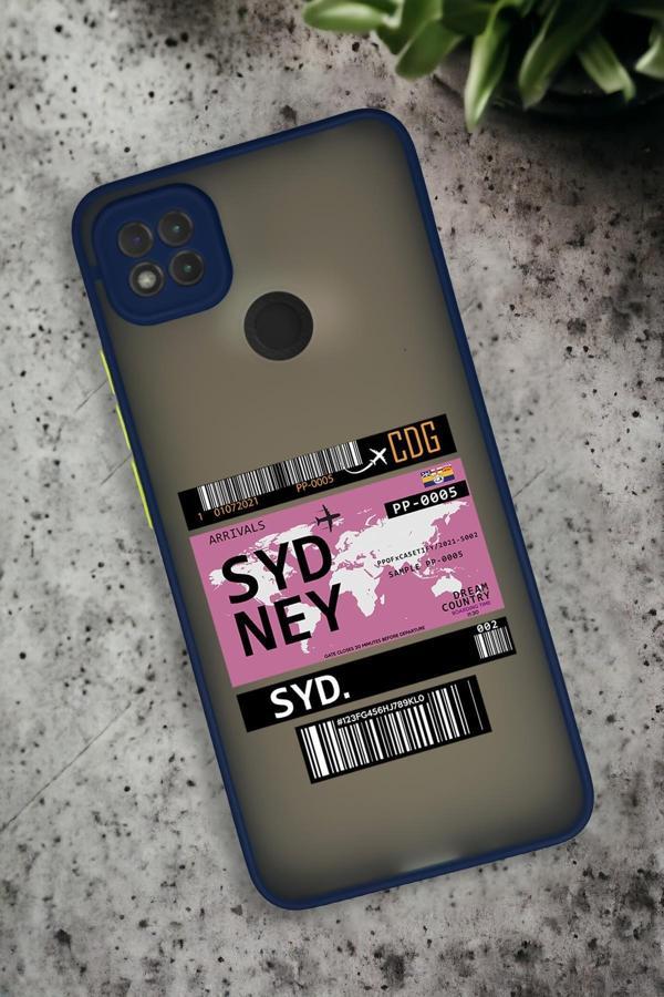 Mooodcase Xiaomi Redmi 9C Uyumlu Sydney Ticket Desenli Buzlu Şeffaf Lüx Telefon Kılıfı - Image 1