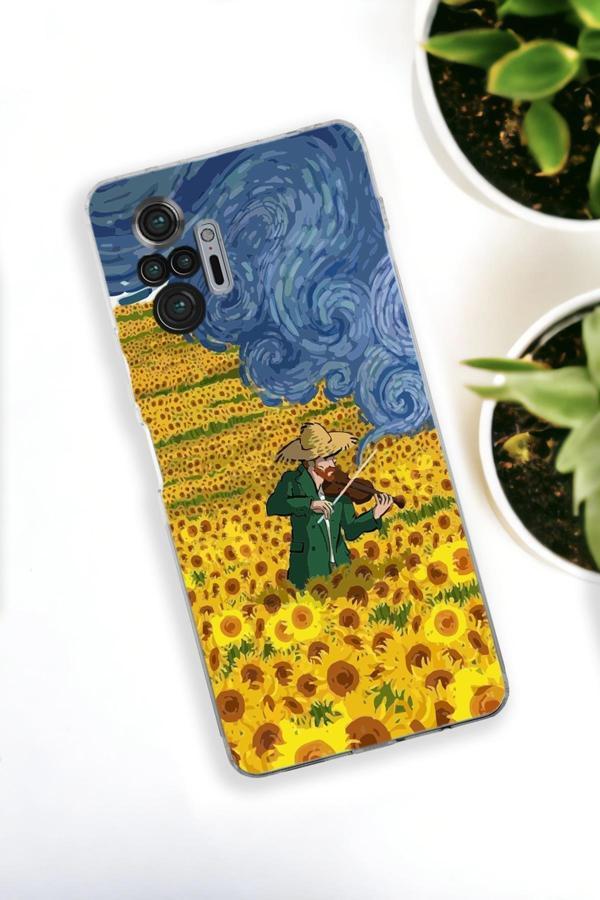 Mooodcase Xiaomi Redmi Note 10 Pro Uyumlu Sarı Çiçekler Desenli Premium Silikonlu Şeffaf Telefon Kılıfı - Image 1