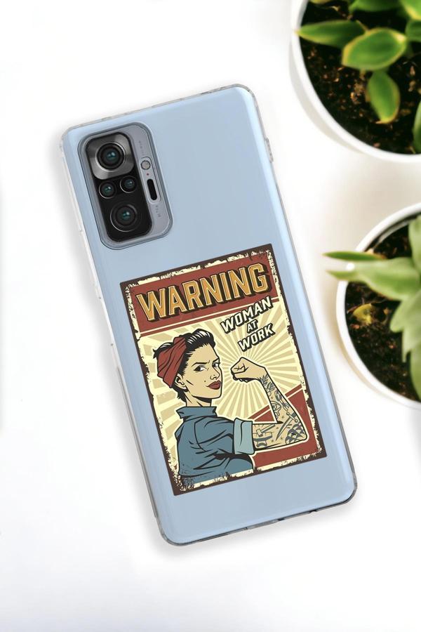 Mooodcase Xiaomi Redmi Note 10 Pro Uyumlu Women At Work Desenli Premium Silikonlu Şeffaf Telefon Kılıfı - Image 1