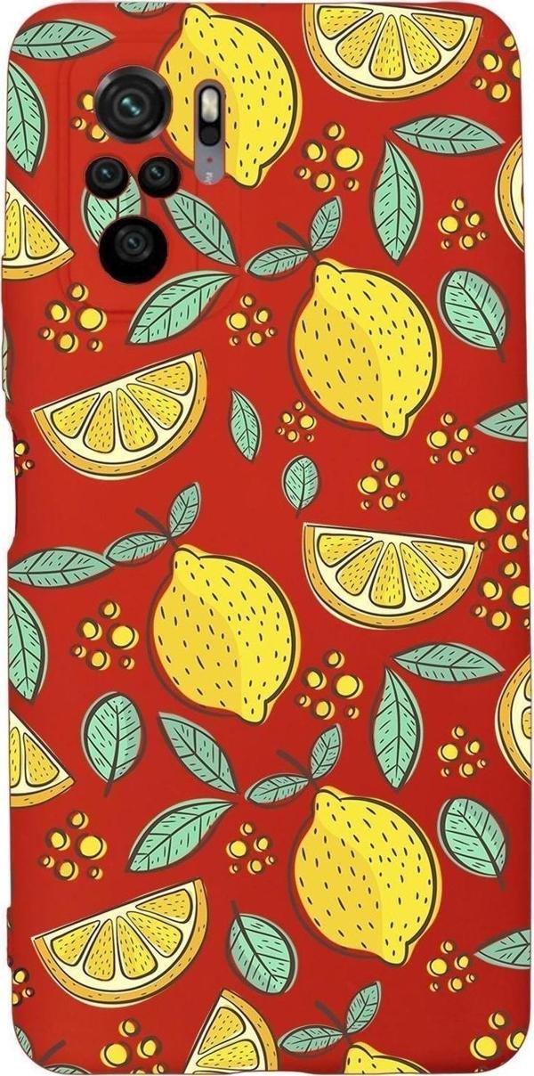Mooodcase Xiaomi Redmi Note 10 Uyumlu Limon Desenli Premium Silikonlu Lansman Telefon Kılıfı - Image 1