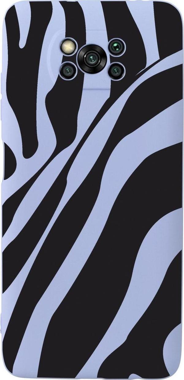 Mooodcase Poco X3 Zebra Premium Silikonlu Lila Telefon Kılıfı - Image 1