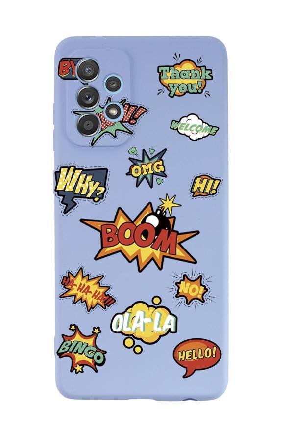 Mooodcase Samsung A32 Stickers Desenli Premium Silikonlu Telefon Kılıfı - Image 1