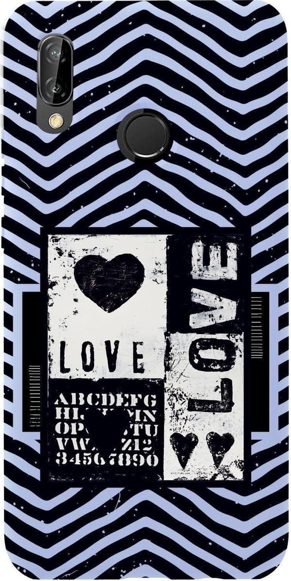 Mooodcase Huawei P20 Lite Black Love Premium Silikonlu Telefon Kılıfı - Image 1