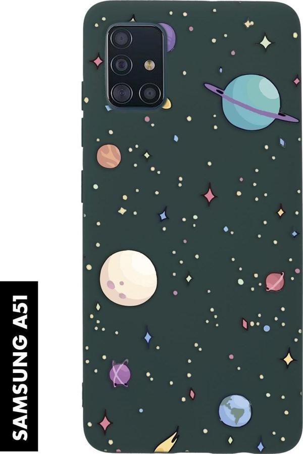 Mooodcase Samsung A51 Uyumlu Gezegenler Desenli Premium Silikonlu Lansman Telefon Kılıfı - Image 1