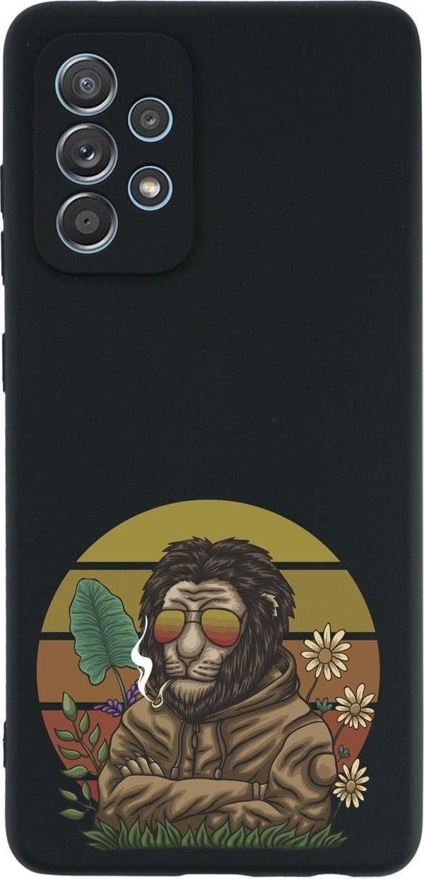 Mooodcase Samsung A32 Gamsız Aslan Premium Silikonlu Siyah Telefon Kılıfı - Image 1