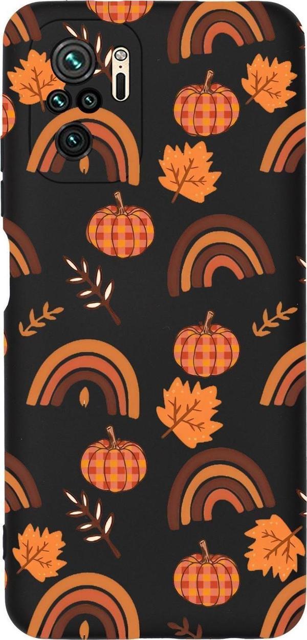Mooodcase Xiaomi Redmi Note 10S Uyumlu Sonbahar Desenli Premium Silikonlu Telefon Kılıfı - Image 1