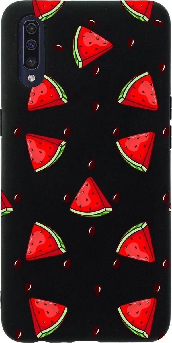 Mooodcase Samsung A50 Karpuz Dilimleri Premium Silikonlu Siyah Telefon Kılıfı - Image 1