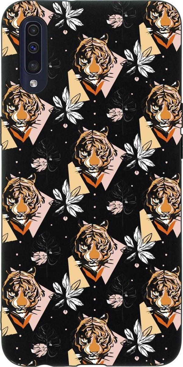 Mooodcase Samsung A50 Uyumlu Tiger Premium Silikonlu Siyah Telefon Kılıfı - Image 1