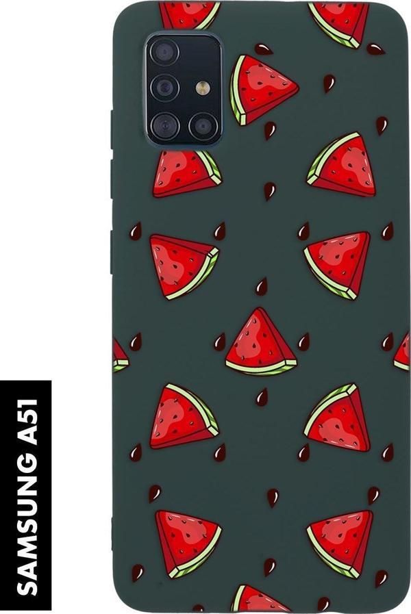 Mooodcase Samsung A51 Uyumlu Karpuz Dilimleri Desenli Premium Silikonlu Lansman Telefon Kılıfı - Image 1