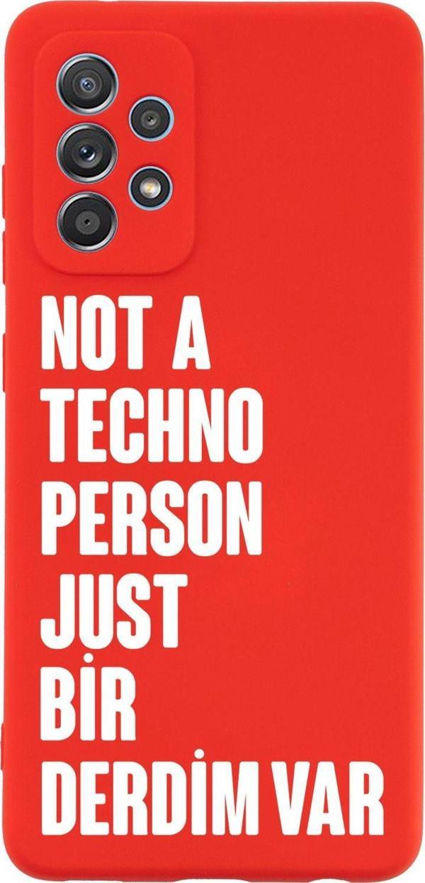 Mooodcase Samsung A72 Uyumlu Not Techno Person Just Bir Derdim Var Desenli Telefon Kılıfı - Image 1