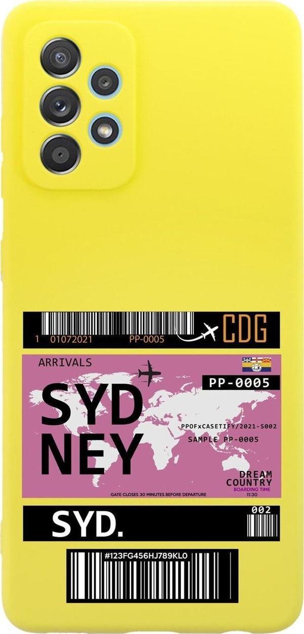 Mooodcase Samsung A52 Sydney Premium Silikonlu Sarı Telefon Kılıfı - Image 1