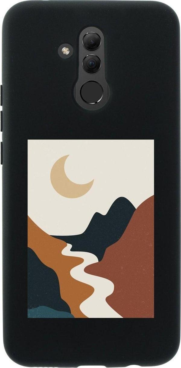 Mooodcase Huawei Mate 20 Lite Landscape Art Premium Silikonlu Siyah Telefon Kılıfı - Image 1