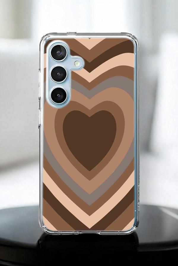 Mooodcase Samsung A55 Uyumlu Kahverengi Kalpler Desenli Premium Silikonlu Şeffaf Telefon Kılıfı - Image 1