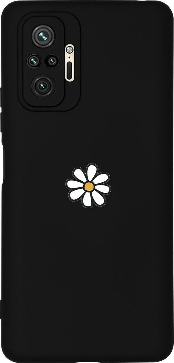 Mooodcase Redmi Note 10 Pro Max Papatya Desenli Premium Silikonlu Telefon Kılıfı - Image 1