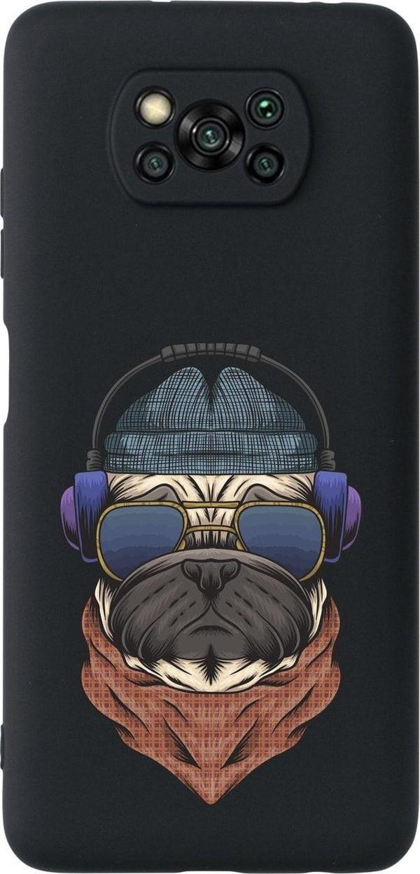 Mooodcase Poco X3 Pug Premium Silikonlu Siyah Telefon Kılıfı - Image 1