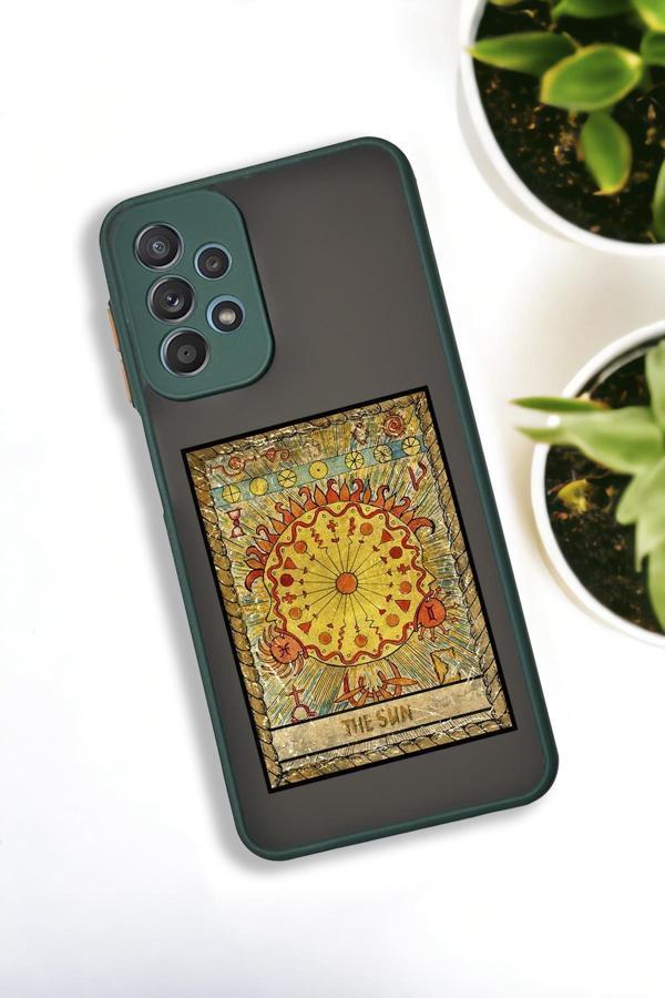 Mooodcase Samsung A72 Uyumlu The Sun Desenli Buzlu Şeffaf Lüx Telefon Kılıfı - Image 1