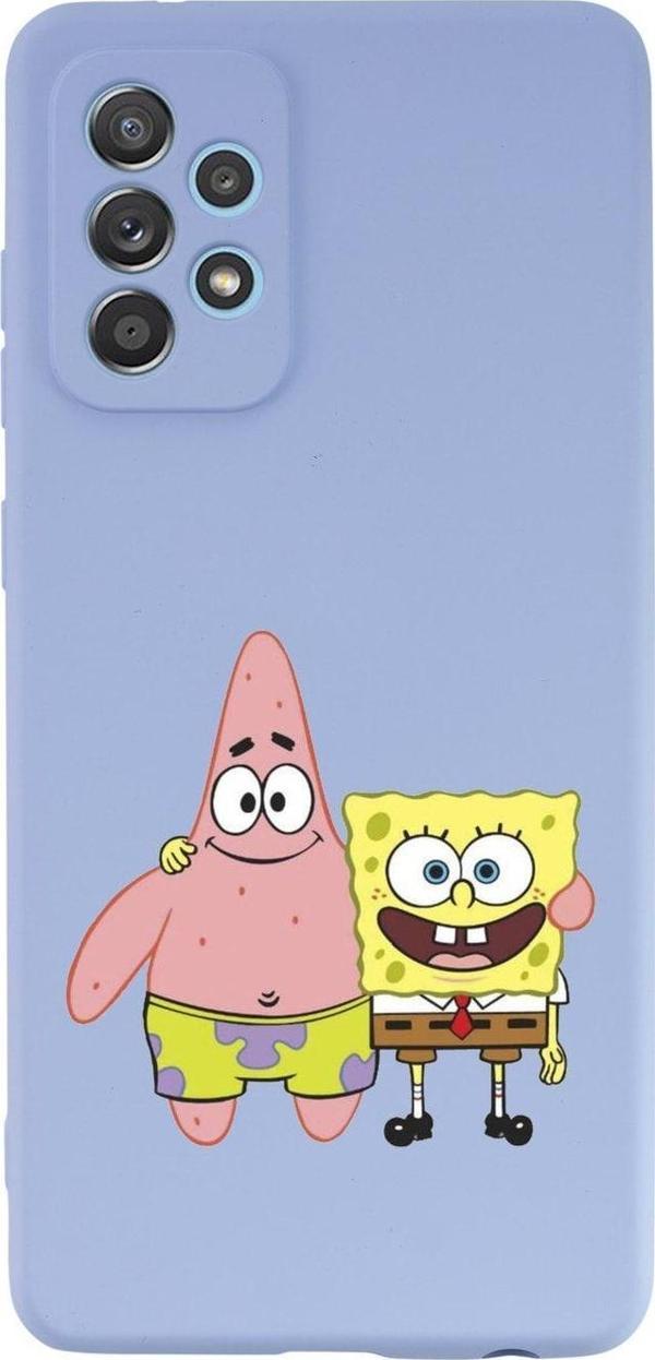 Mooodcase Samsung A72 Süngerbob Patrick Premium Silikonlu Lila Telefon Kılıfı - Image 1