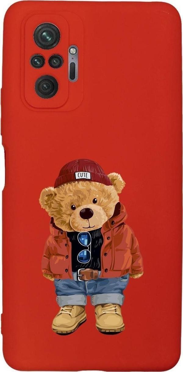 Mooodcase Xiaomi Redmi Note 10 Pro Max Uyumlu Teddy Bear Desenli Premium Silikonlu Lansman Telefon Kılıfı - Image 1