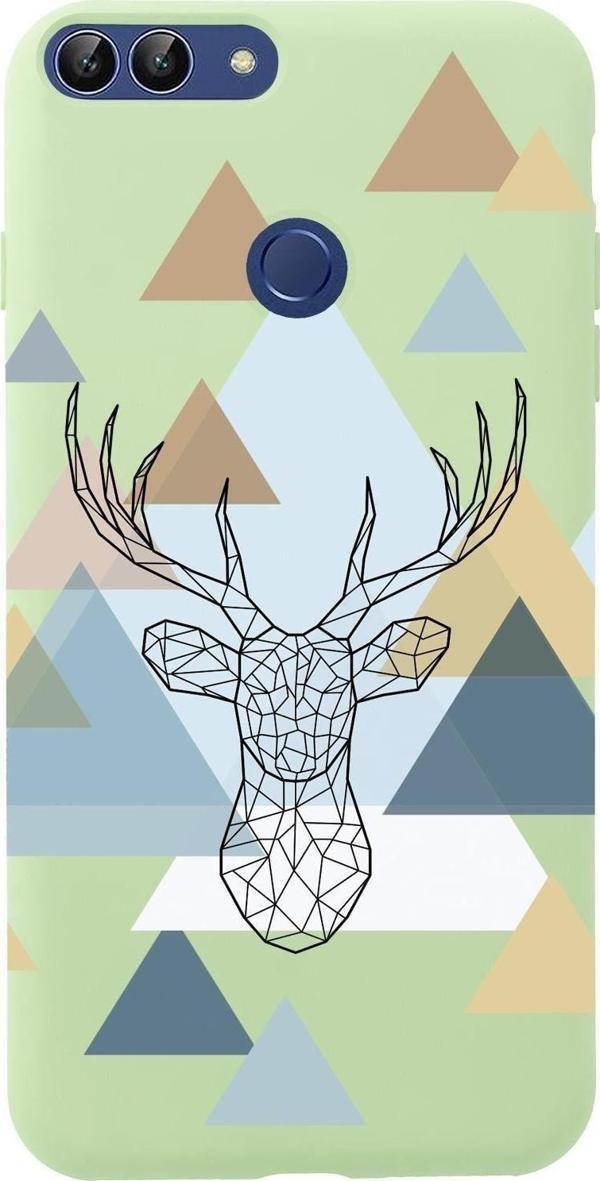 Mooodcase Huawei Psmart 2018 Polygon Deer Premium Silikonlu Telefon Kılıfı - Image 1
