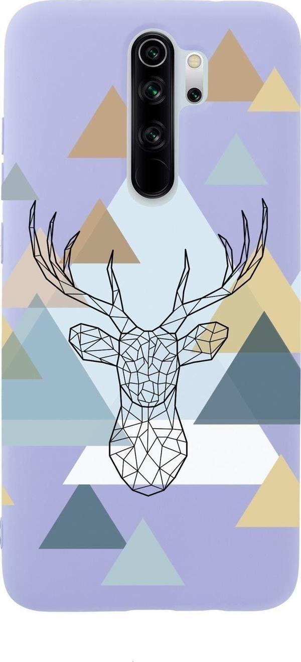 Mooodcase Xiaomi Redmi Note 8 Pro Polygon Deer Premium Silikonlu Telefon Kılıfı - Image 1
