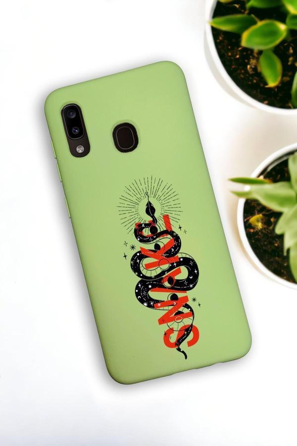 Mooodcase Samsung Galaxy A30 Uyumlu Snake Desenli Premium Silikonlu Lansman Telefon Kılıfı - Image 1